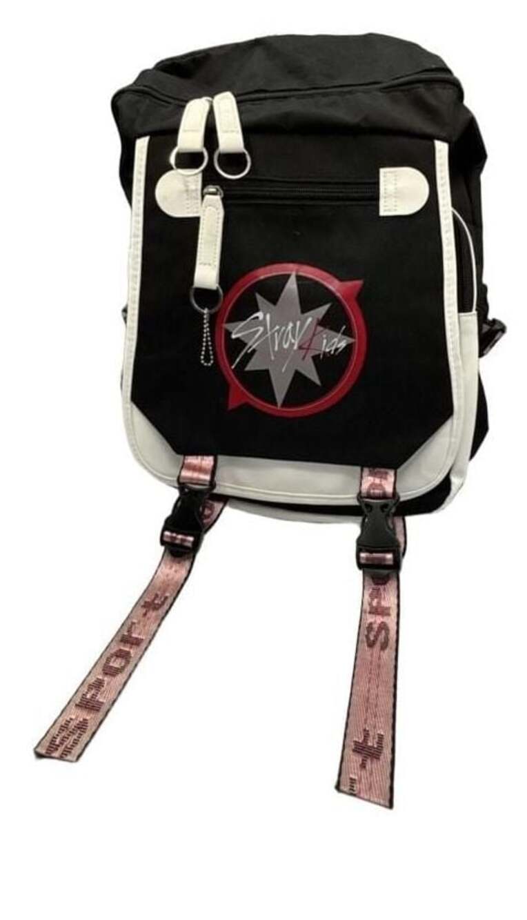 Roffatide Stray Kids Casual School Backpack Black and White
